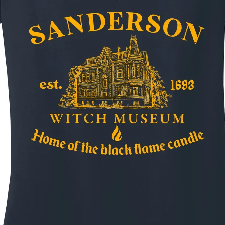 Sanderson Witch Museum Home Of The Black Flame Candle Women's V-Neck T-Shirt