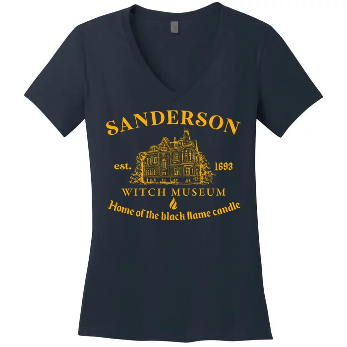 Sanderson Witch Museum Home Of The Black Flame Candle Women's V-Neck T-Shirt