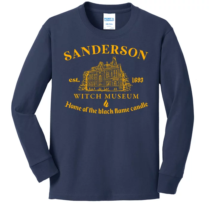 Sanderson Witch Museum Home Of The Black Flame Candle Kids Long Sleeve Shirt