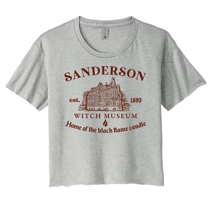 Sanderson Witch Museum Home Of The Black Flame Candle Women's Crop Top Tee