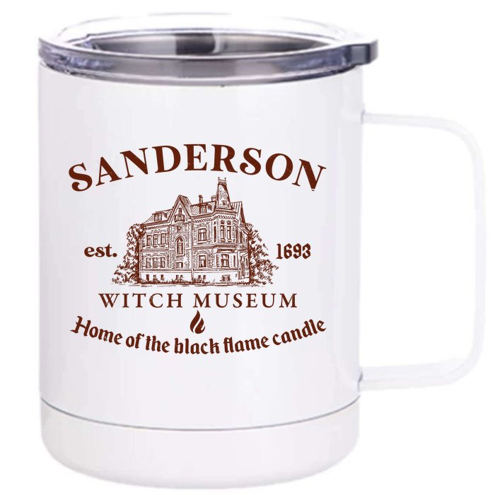 Sanderson Witch Museum Home Of The Black Flame Candle Front & Back 12oz Stainless Steel Tumbler Cup