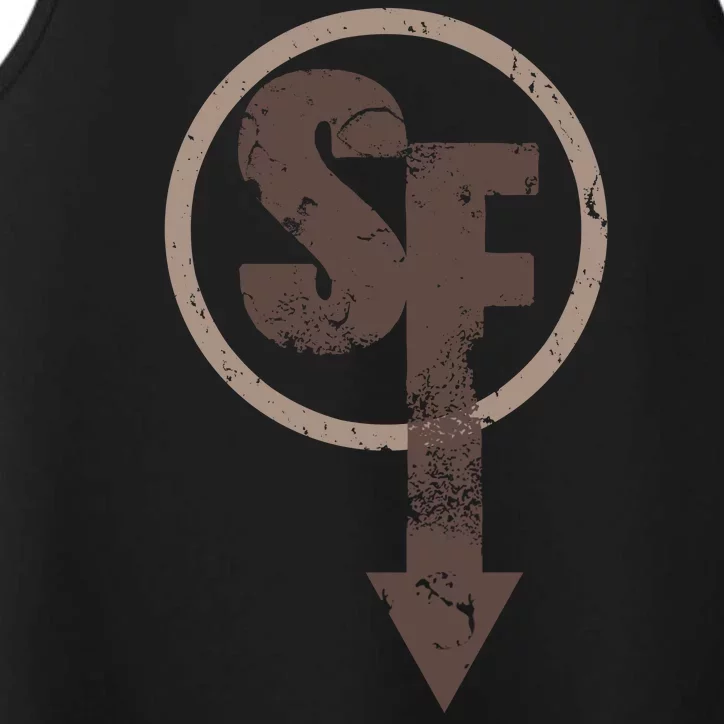 Sanity's Fall Larry Logo Performance Tank