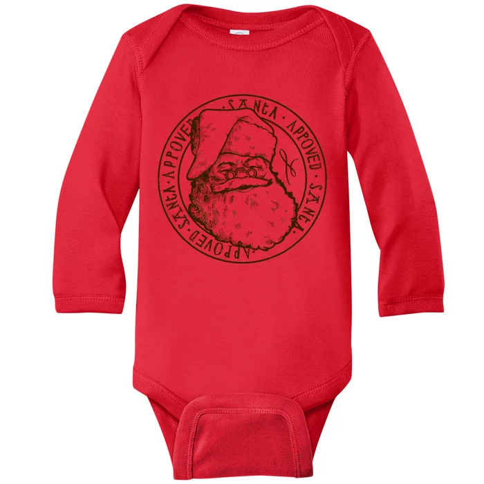 Santa Approved Stamp Baby Long Sleeve Bodysuit