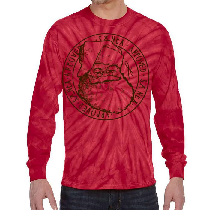 Santa Approved Stamp Tie-Dye Long Sleeve Shirt