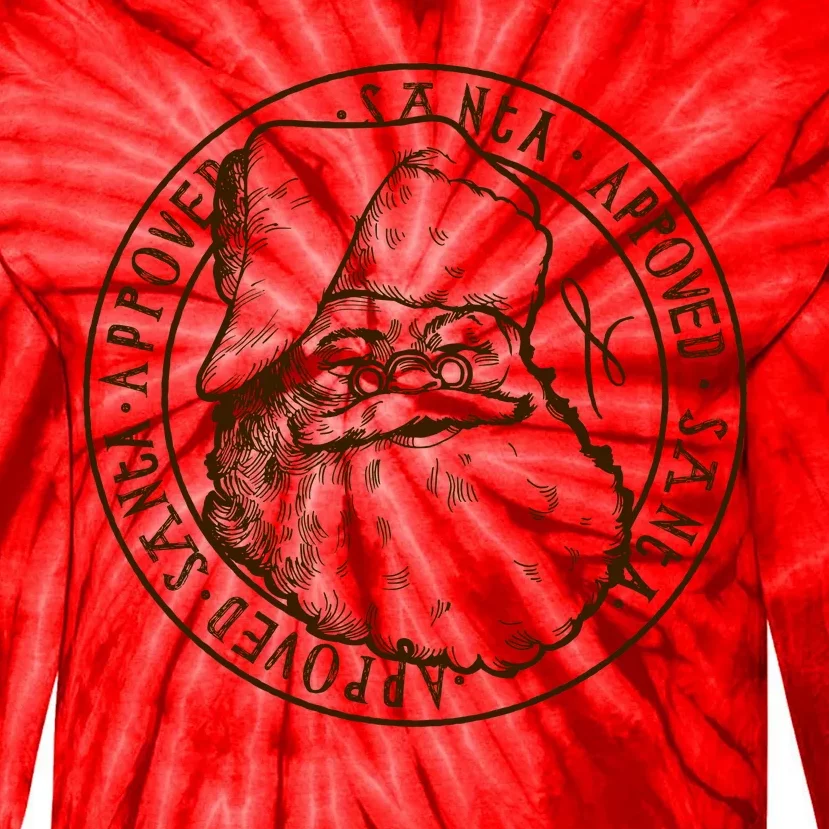 Santa Approved Stamp Tie-Dye Long Sleeve Shirt