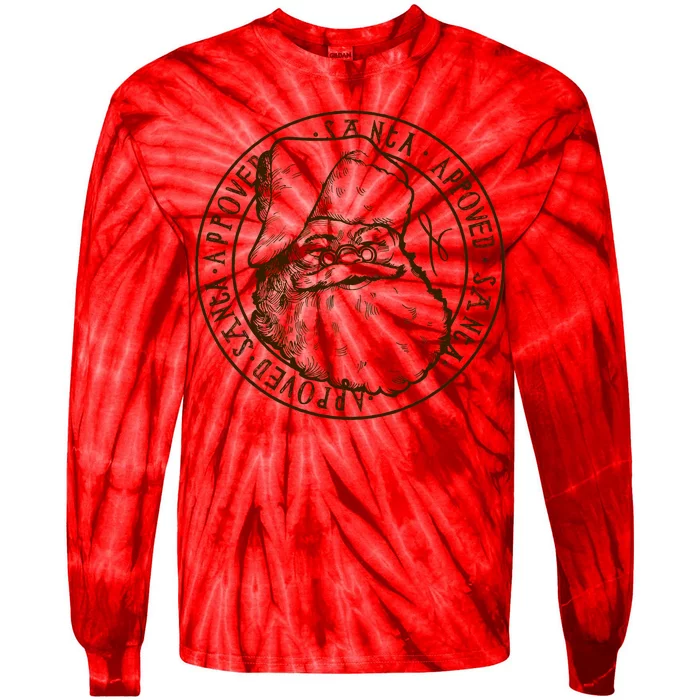 Santa Approved Stamp Tie-Dye Long Sleeve Shirt