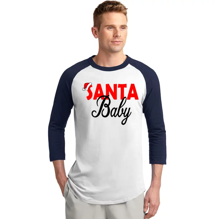 Santa Baby Baseball Sleeve Shirt