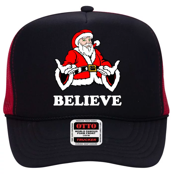 Santa Believe High Crown Mesh Trucker Hat