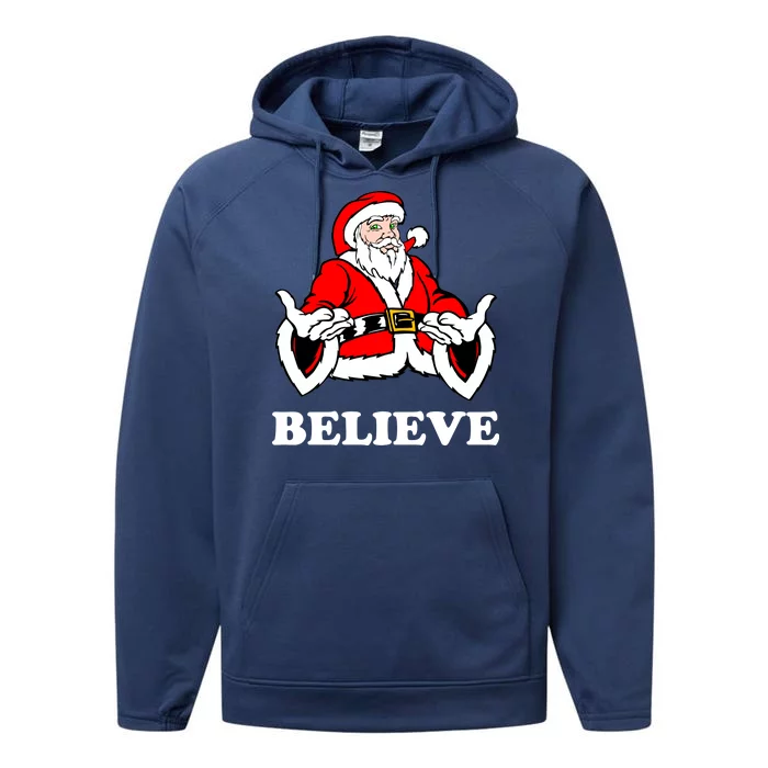 Santa Believe Performance Fleece Hoodie