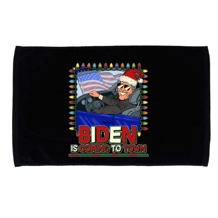 Santa Biden Is Coming To Town Christmas Microfiber Hand Towel