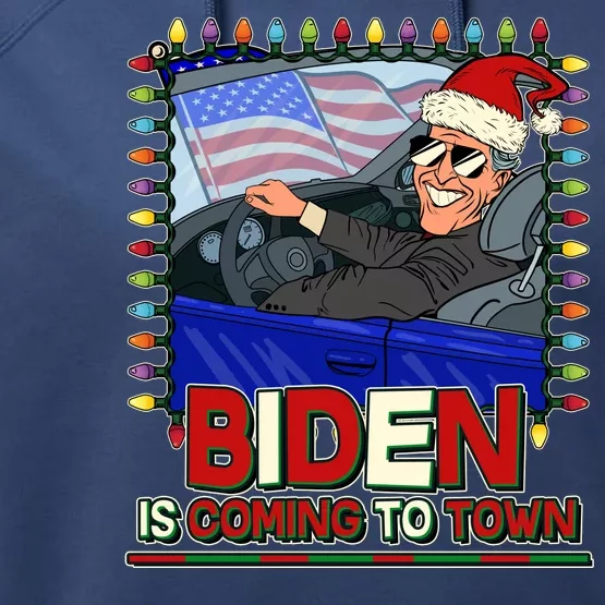 Santa Biden Is Coming To Town Christmas Performance Fleece Hoodie