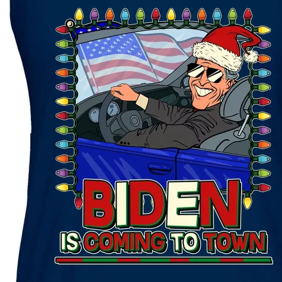 Santa Biden Is Coming To Town Christmas Ladies Essential Flowy Tank