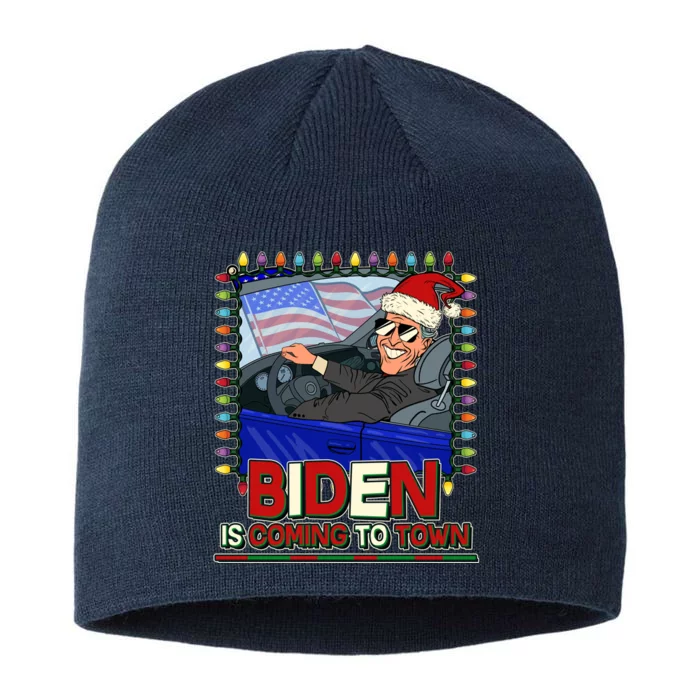 Santa Biden Is Coming To Town Christmas 8 1/2in Sustainable Knit Beanie