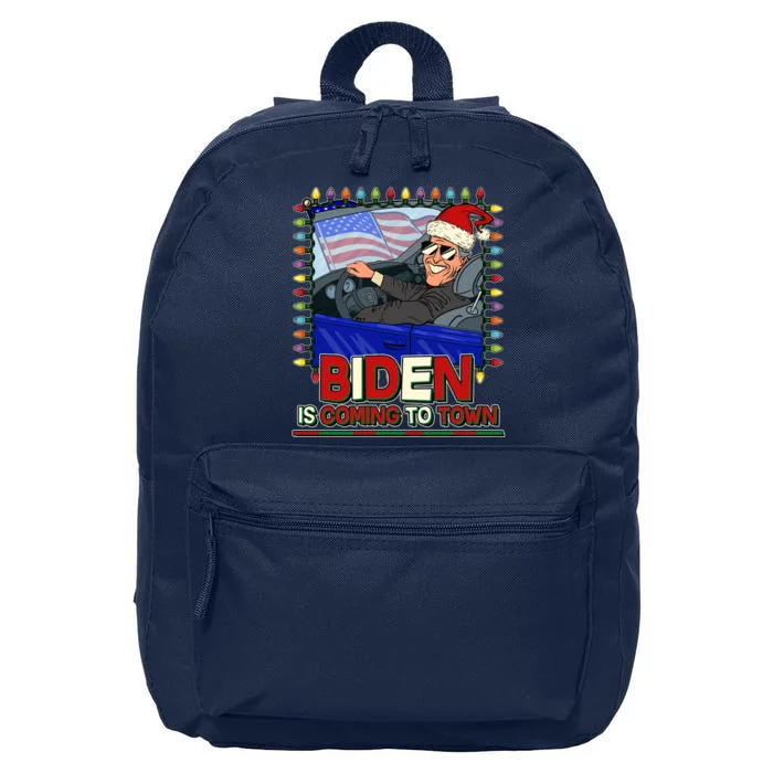 Santa Biden Is Coming To Town Christmas 16 in Basic Backpack