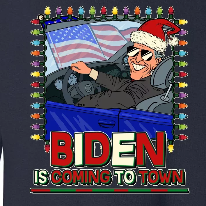 Santa Biden Is Coming To Town Christmas Toddler Sweatshirt