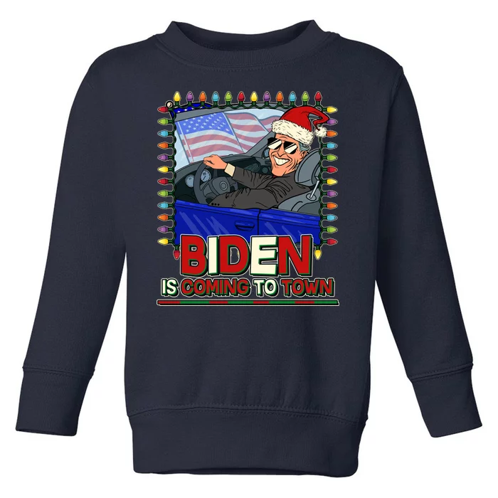 Santa Biden Is Coming To Town Christmas Toddler Sweatshirt