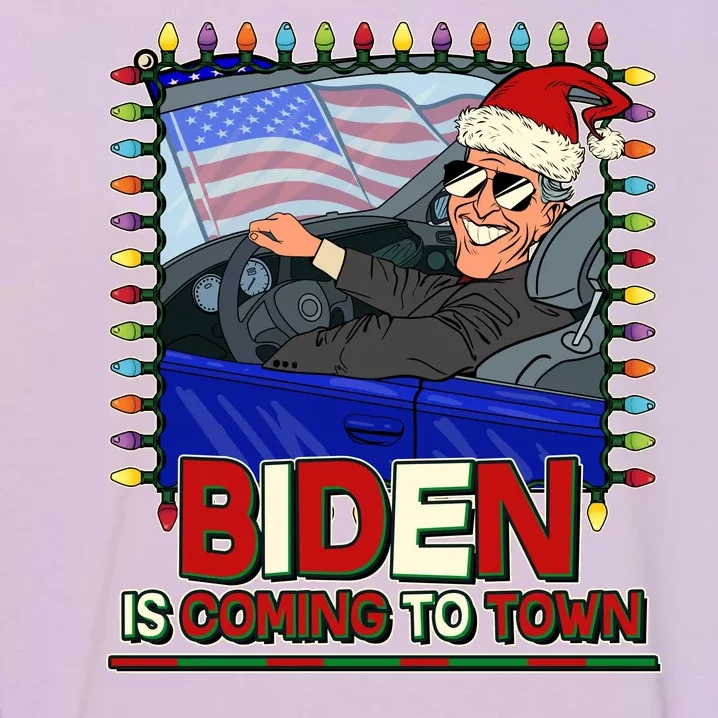 Santa Biden Is Coming To Town Christmas Garment-Dyed Sweatshirt