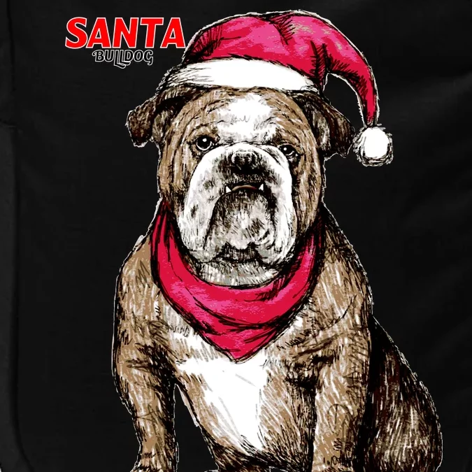 Santa Bulldog Christmas Hat Impact Tech Backpack