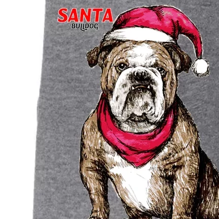 Santa Bulldog Christmas Hat Doggie 3-End Fleece Hoodie