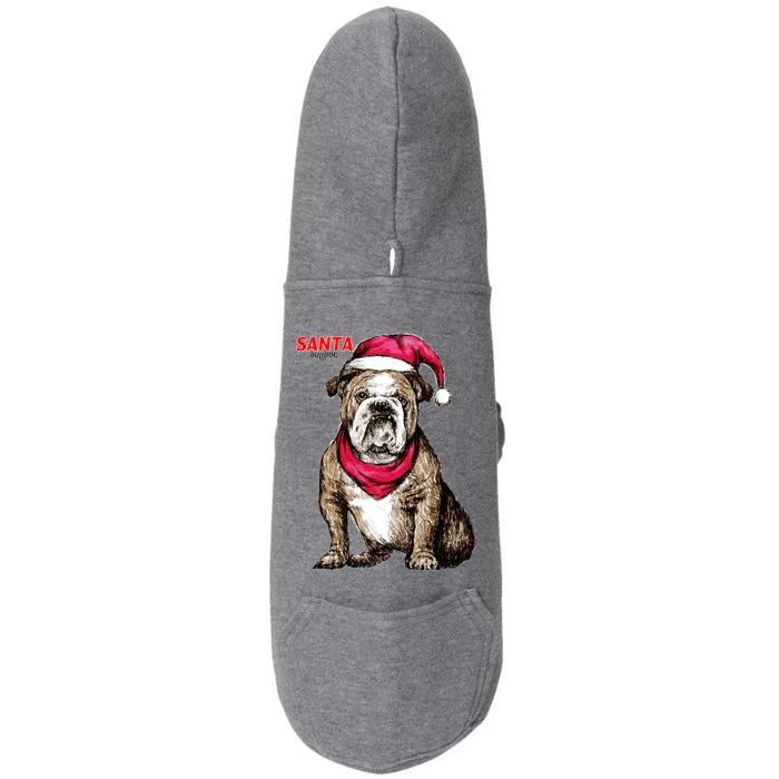 Santa Bulldog Christmas Hat Doggie 3-End Fleece Hoodie