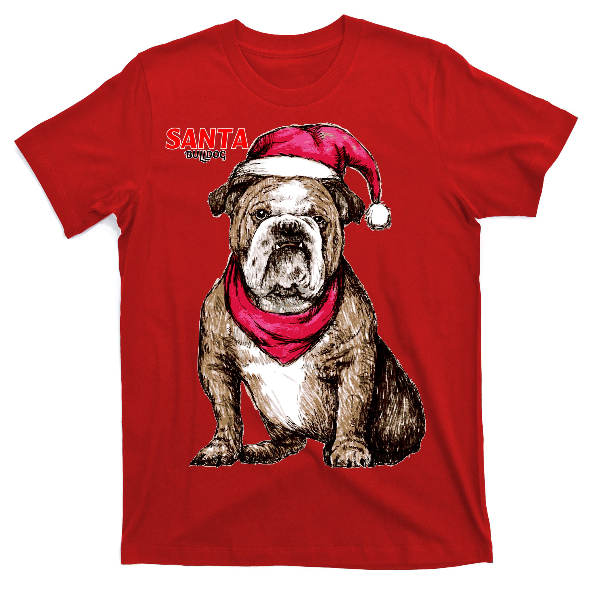 christmas bulldog t shirt