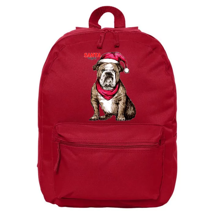 Santa Bulldog Christmas Hat 16 in Basic Backpack