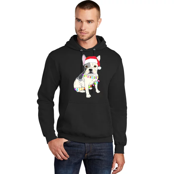 Santa Bulldog Christmas Lights Hoodie