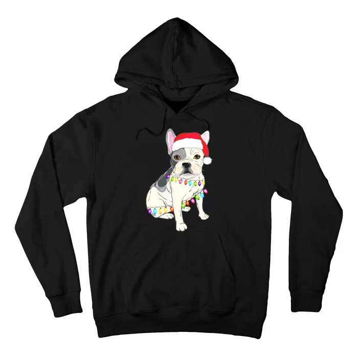 Santa Bulldog Christmas Lights Hoodie