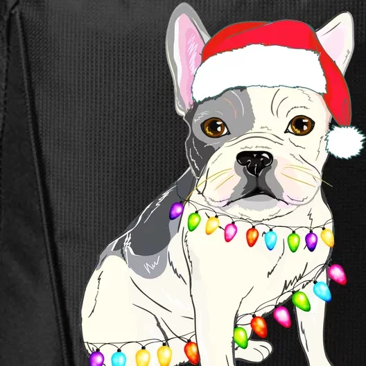 Santa Bulldog Christmas Lights City Backpack