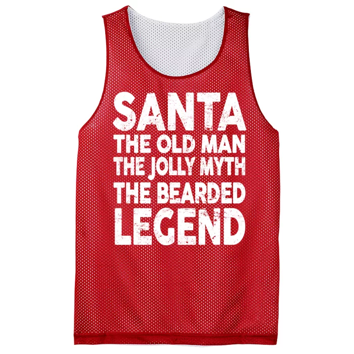 Santa Christmas The Old Man Jolly Myth Bearded Legend Mesh Reversible Basketball Jersey Tank