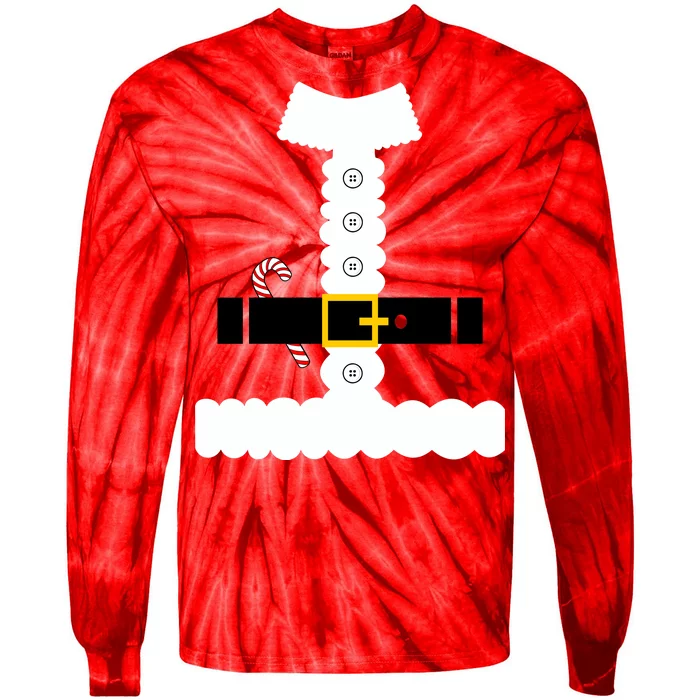 Santa Claus Candy Cane Costume Suit Tie-Dye Long Sleeve Shirt