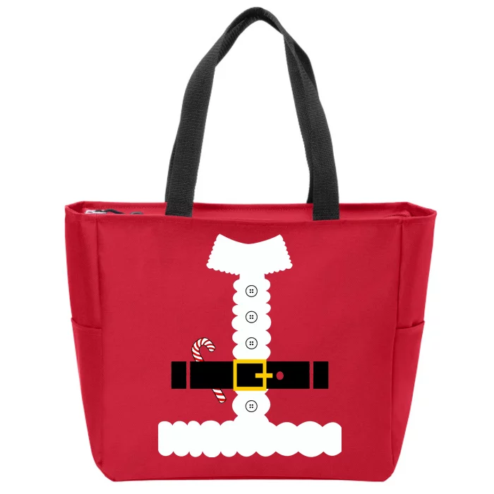 Santa Claus Candy Cane Costume Suit Zip Tote Bag