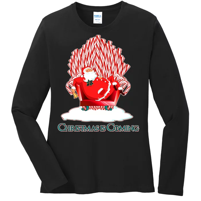 Santa Claus Christmas Is Coming GOT Ladies Long Sleeve Shirt