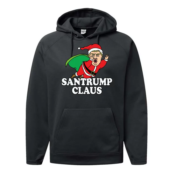 Santa Claus Donald Trump Santatrump Performance Fleece Hoodie