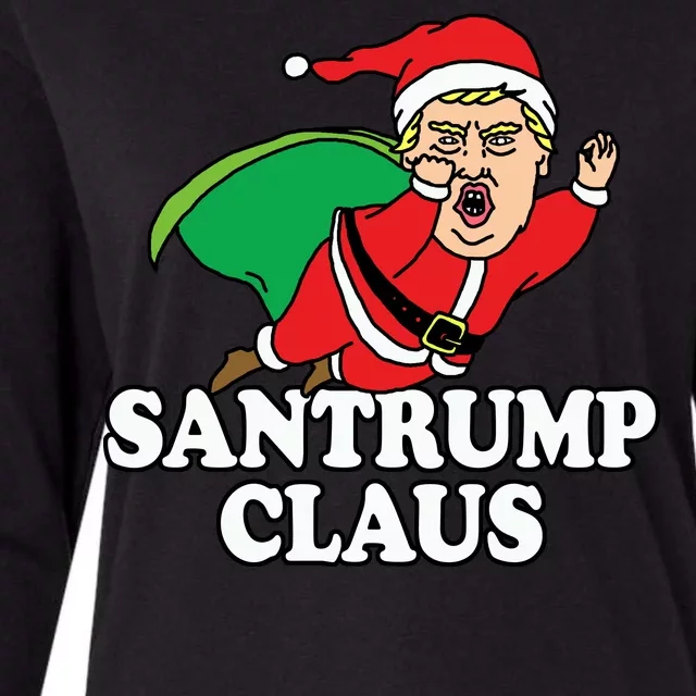 Santa Claus Donald Trump Santatrump Womens Cotton Relaxed Long Sleeve T-Shirt