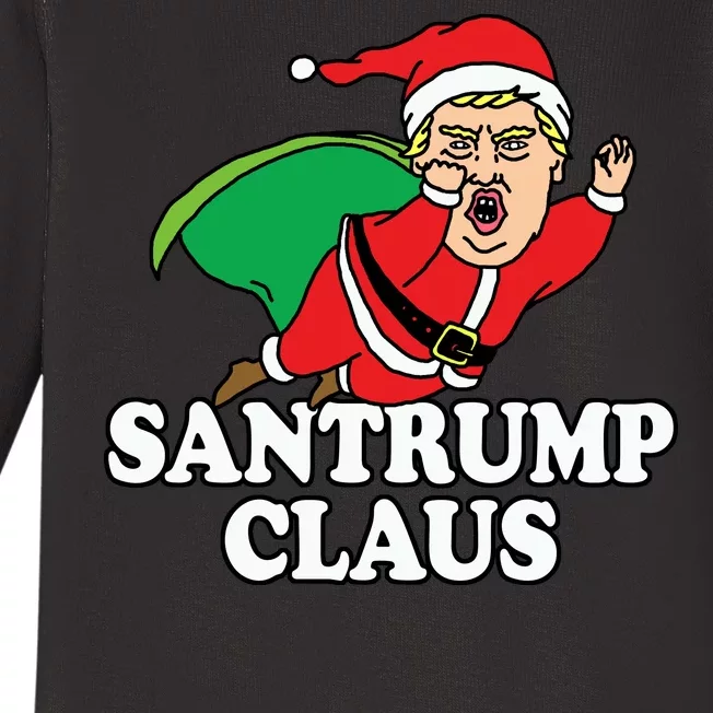 Santa Claus Donald Trump Santatrump Baby Long Sleeve Bodysuit