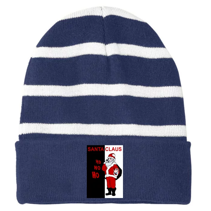 Santa Claus Gangster Ho Ho Ho Striped Beanie with Solid Band