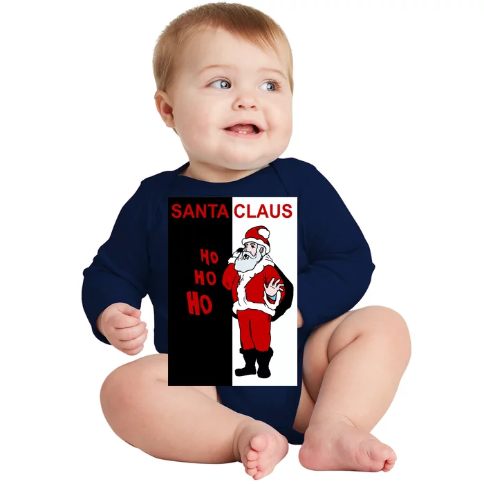 Santa Claus Gangster Ho Ho Ho Baby Long Sleeve Bodysuit