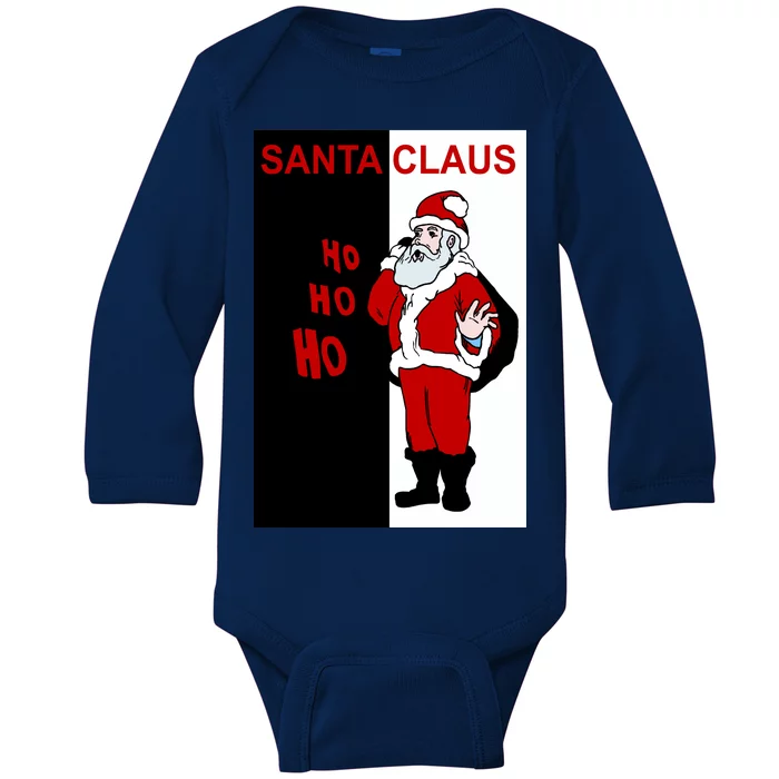 Santa Claus Gangster Ho Ho Ho Baby Long Sleeve Bodysuit