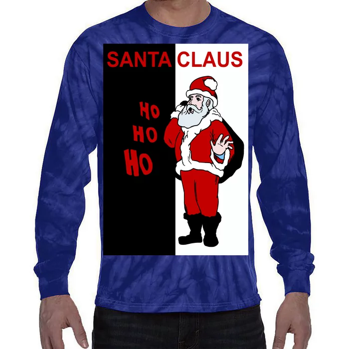 Santa Claus Gangster Ho Ho Ho Tie-Dye Long Sleeve Shirt