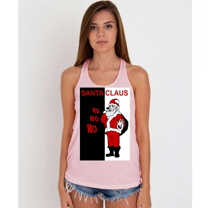 Santa Claus Gangster Ho Ho Ho Women's Knotted Racerback Tank