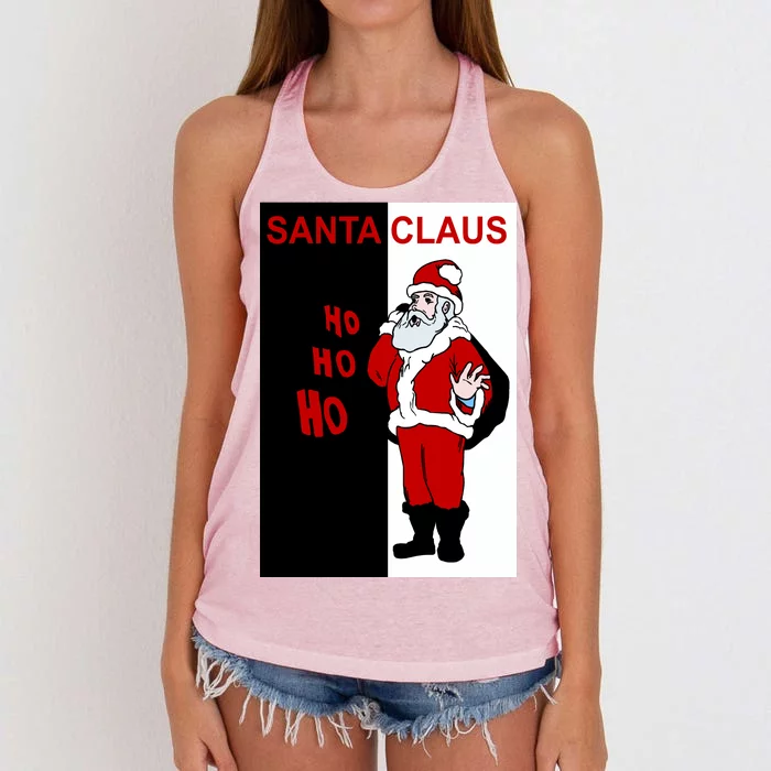 Santa Claus Gangster Ho Ho Ho Women's Knotted Racerback Tank