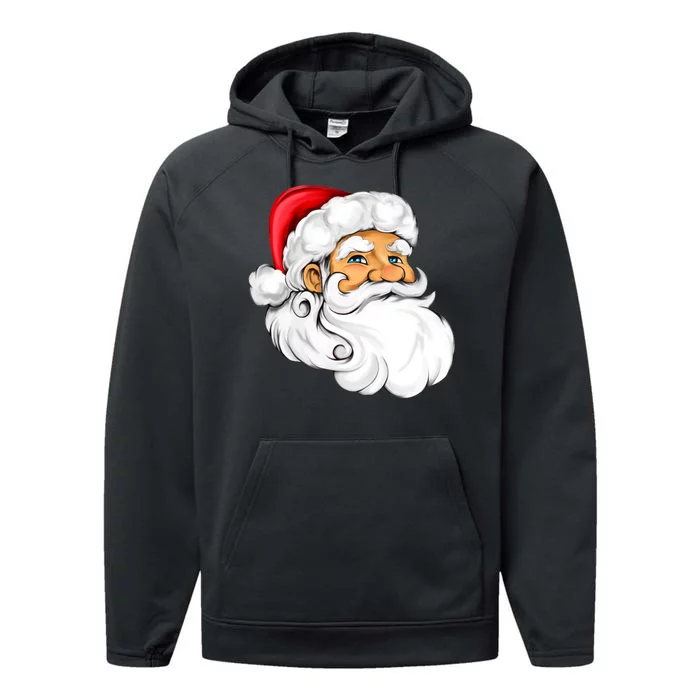 Santa Claus Head Performance Fleece Hoodie