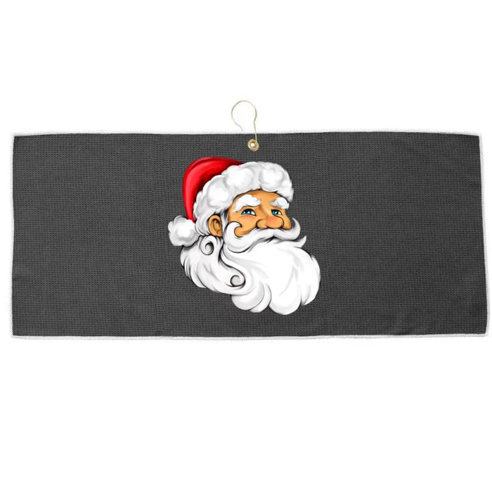 Santa Claus Head Large Microfiber Waffle Golf Towel