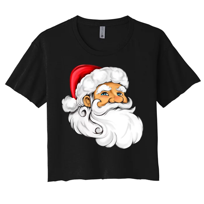 Santa Claus Head Women's Crop Top Tee