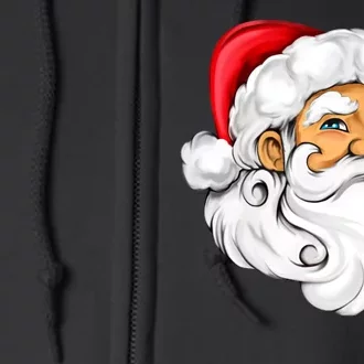 Santa Claus Head Full Zip Hoodie