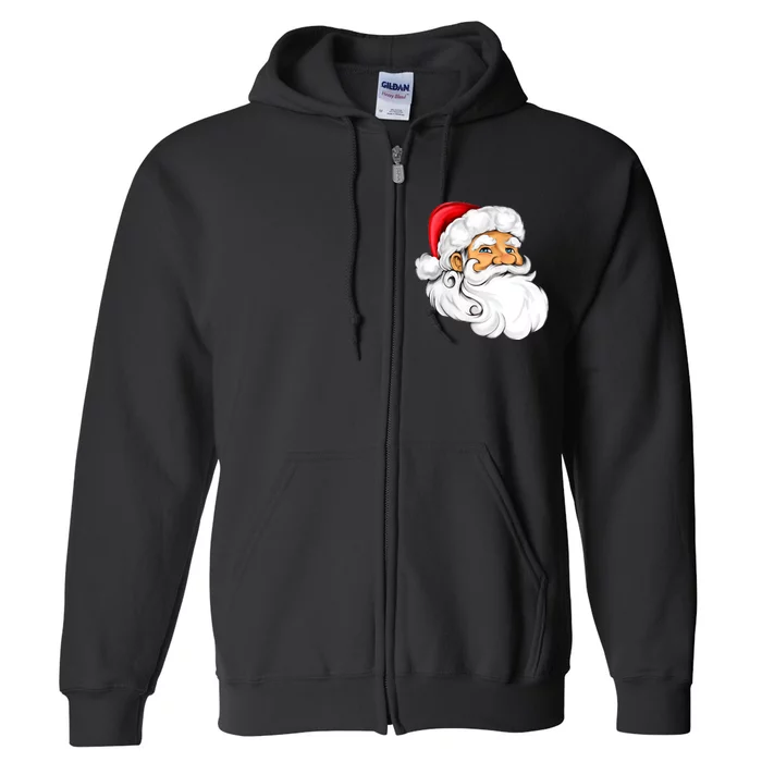 Santa Claus Head Full Zip Hoodie