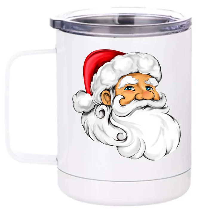 Santa Claus Head Front & Back 12oz Stainless Steel Tumbler Cup