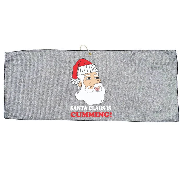 Santa Claus Is Cumming Dirty Humor Large Microfiber Waffle Golf Towel