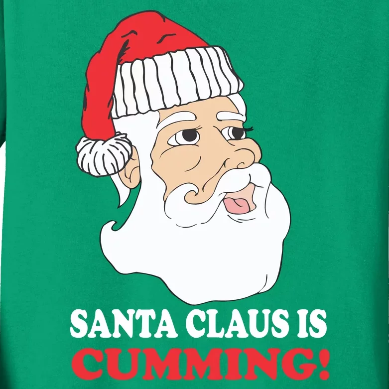 Santa Claus Is Cumming Dirty Humor Kids Long Sleeve Shirt